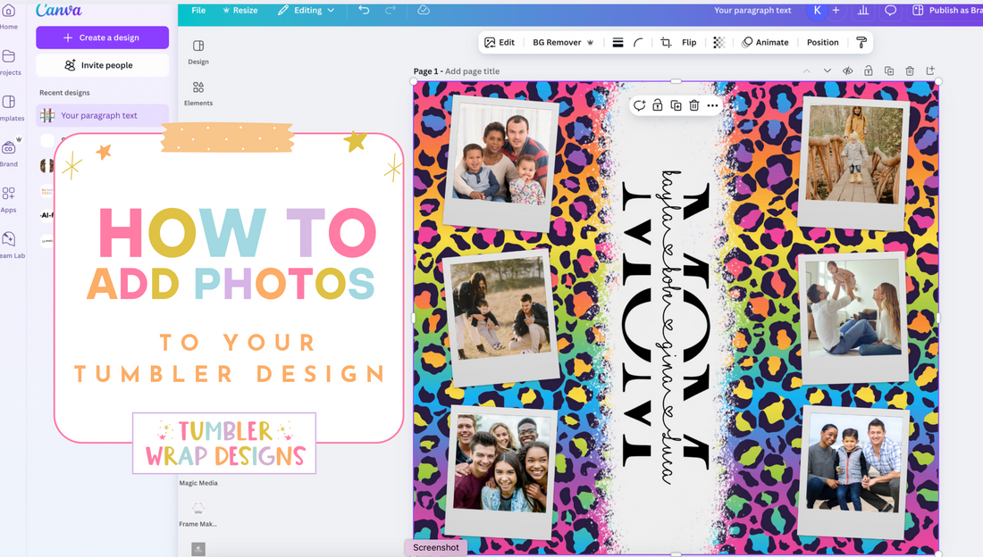 How to Add Photos to your Sublimation Tumbler Design