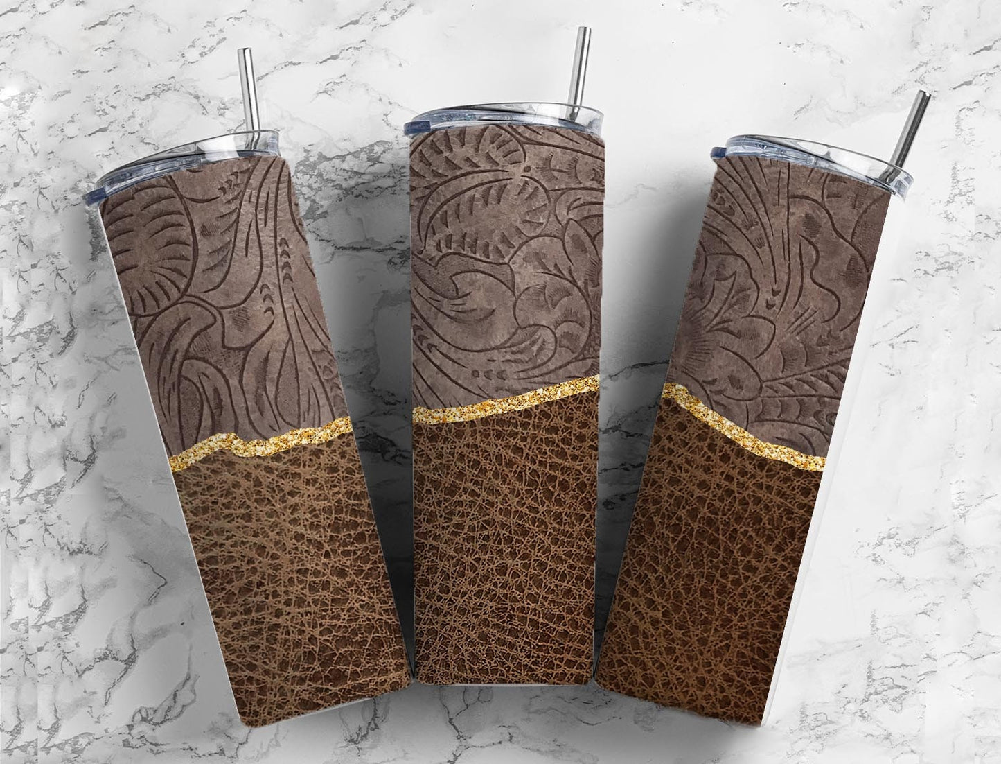 Tooled Leather 20oz Sublimation Tumbler Designs, Country Western 9.2 x 8.3” Straight Skinny Tumbler Wrap PNG, Tumbler For Men (2023-04-18 21.15.34)