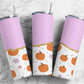 Retro Pumpkin Fall 20oz Sublimation Tumbler Designs, Smiley Face Aesthetic Floral 9.2 x 8.3” Straight Skinny Tumbler Wrap PNG, Pink