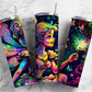 Rainbow fairy 20oz Sublimation Tumbler Designs, colorful fantasy 9.2 x 8.3” Straight Skinny Tumbler Wrap PNG