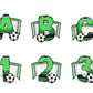 Soccer Doodle Letters Alphabet with Uppercase and Numbers PNG, Alphabet PNG Digital Download