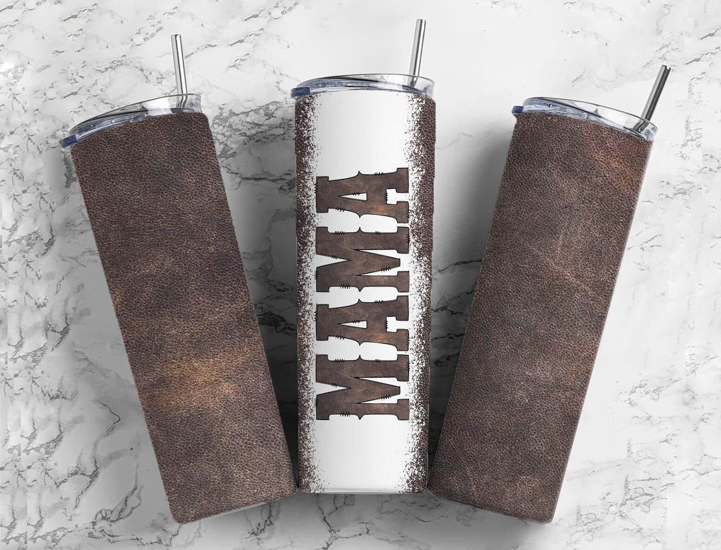 Brown Leather 20oz Sublimation Tumbler Designs, Mama western 9.2 x 8.3” Straight Skinny Tumbler Wrap PNG, Sublimation Design PNG