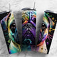 Pug Rainbow 20oz Sublimation Tumbler Designs, Gradient Colorful 9.2 x 8.3” Straight Skinny Tumbler, Tumbler Wrap PNG