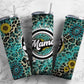 Mama Retro 20oz Sublimation Tumbler Designs, Sunflower Glitter 9.2 x 8.3” Straight Skinny Tumbler Wrap PNG, Sublimation Design PNG