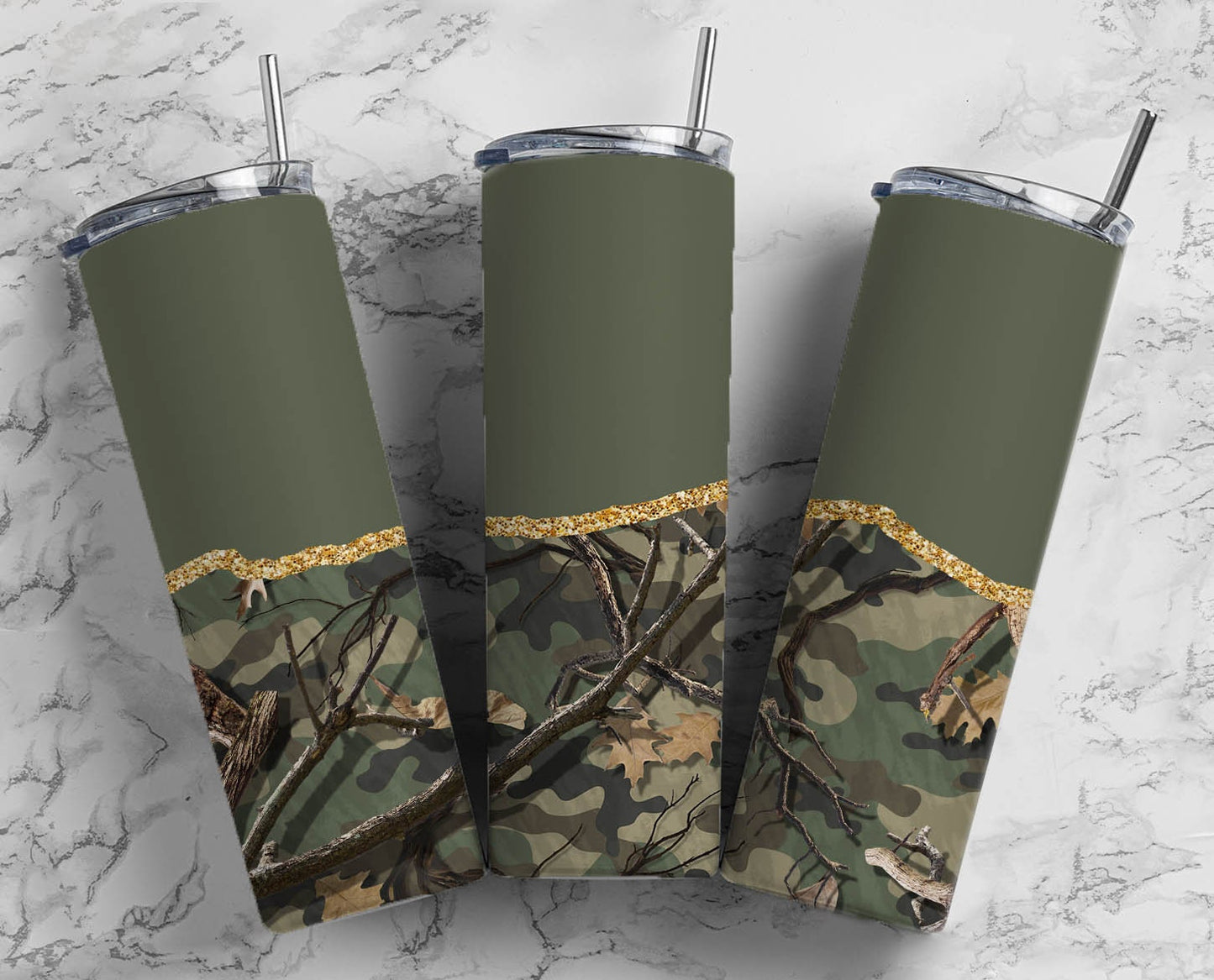 Army Camo Green Hunting 20oz Sublimation Tumbler Designs, Tumbler For men 9.2 x 8.3” Straight Skinny Tumbler Wrap PNG160