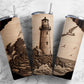 Lighthouse Beach 20oz Sublimation Tumbler Designs, Olden Days 9.2 x 8.3” Straight Skinny Tumbler, Tumbler Wrap PNG