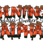 Hunting Doodle Letters Alphabet with Uppercase and Numbers PNG, Alphabet PNG Digital Download PNG