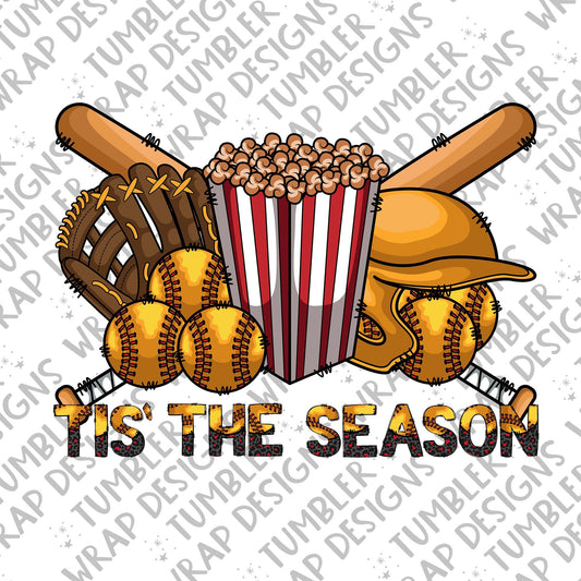 Tis the season Sublimation PNG Design, Softball glove Digital Download PNG File, Commercial Use