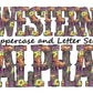 Country sunflower Doodle Letters Western Alphabet, Purple animal print Alphabet PNG, Entire Doodle Alphabet Uppercase and Numbers PNG