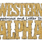 Sparkle Gold Western Doodle Letters, Glitter Country Individually Saved Doodle Alphabet Uppercase and Numbers PNG