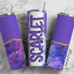 Purple Agate Tumbler Wrap with Matching Doodle Letter Alphabet PNG, Alcohol Ink Add your Own name 20oz Tumbler, Alpha Set PNG 86