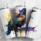 Crow 20oz Sublimation Tumbler Designs, Alcohol Ink Watercolor 9.2 x 8.3” Straight Skinny Tumbler, Tumbler Wrap PNG