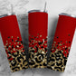 Red glitter Leopard 20oz Sublimation Tumbler Designs, Gold Glitter 9.2 x 8.3” Straight Skinny Tumbler Wrap, Snowflake Tumbler