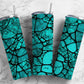 Cracked Turquoise 20oz Sublimation Tumbler Designs, Blue stone 9.2 x 8.3” Straight Skinny Tumbler Wrap PNG