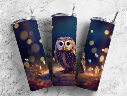 Brown owl 20oz Sublimation Tumbler Designs, Fireflies 9.2 x 8.3” Straight Skinny Tumbler Wrap PNG