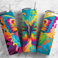 Rainbow Butterfly 20oz Sublimation Tumbler Designs, Alcohol Ink Hippie 9.2 x 8.3” Straight Skinny Tumbler Wrap PNG, Sublimation Design PNG