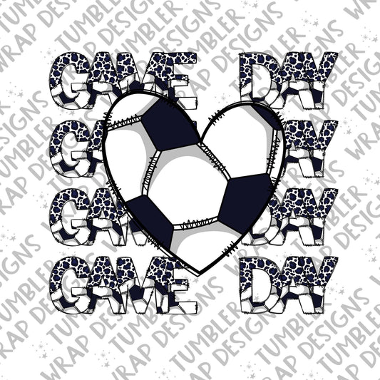 Game day Sublimation PNG Design, Love heart Soccer ball Digital Download PNG File, Commercial Use