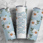 Blue Floral 20oz Sublimation Tumbler Designs, Retro Mama 9.2 x 8.3” Straight Skinny Tumbler Wrap PNG, Mom Tumbler