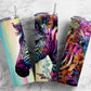 Zebra floral 20oz Sublimation Tumbler Designs, Rainbow colorful 9.2 x 8.3” Straight Skinny Tumbler Wrap PNG