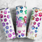 Rainbow Paws 20oz Sublimation Tumbler Designs, Dog Mama 9.2 x 8.3” Straight Skinny Tumbler PNG