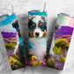 Pup 20oz Sublimation Tumbler Designs, Rainbow Patchwork Quilt 9.2 x 8.3” Straight Skinny Tumbler, Tumbler Wrap PNG