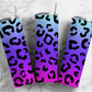 Purple and blue gradient 20oz Sublimation Tumbler Designs, Leopard print 9.2 x 8.3” Straight Skinny Tumbler Wrap PNG