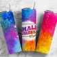 Rainbow paint splatter 20oz Sublimation Tumbler Designs, Small business 9.2 x 8.3” Straight Skinny Tumbler Wrap PNG