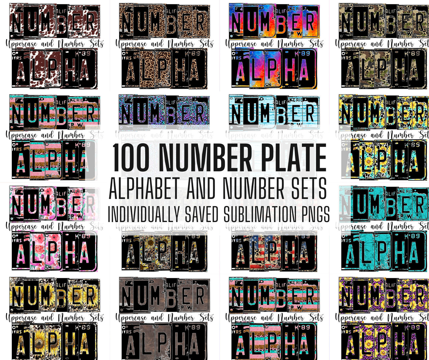 100+ MEGA BUNDLE - Number Plate Letters, Entire Doodle Alphabet, Licence Plate Alphabet , Individually Saved PNG, pack, Sublimation letters