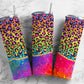 Leopard Print Rainbow 20oz Sublimation Tumbler Designs, Neon 9.2 x 8.3” Straight Skinny Tumbler Wrap PNG, Agate, Alcohol Ink, Tie Dye 29