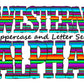 Mexican serape Doodle Letters Western Alphabet, Colorful striped Alphabet PNG, Entire Doodle Alphabet Uppercase and Numbers PNG