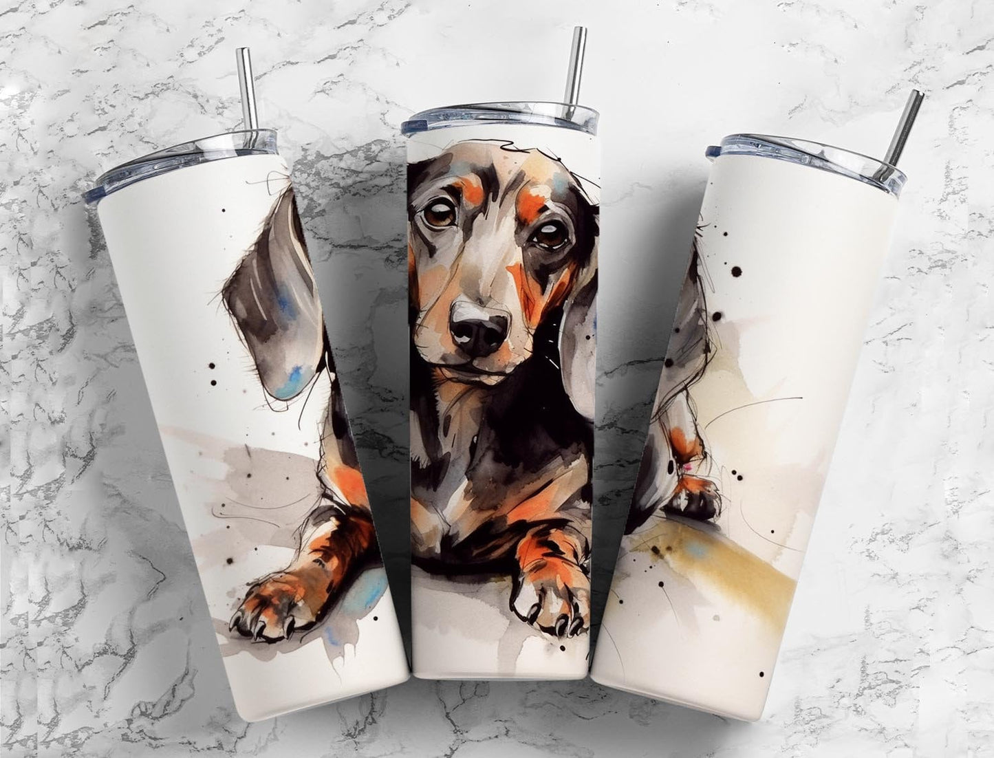 Dachshund dog oz Sublimation Tumbler Designs, Sausage dog 9.2 x 8.3” Straight Skinny Tumbler Wrap PNG