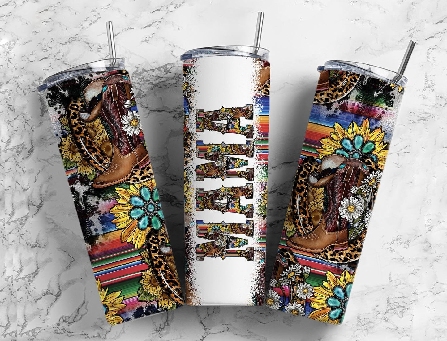 Blue Gem Sunflower 20oz Sublimation Tumbler Designs, Mama Sunflower 9.2 x 8.3” Straight Skinny Tumbler Wrap PNG, Sublimation Design PNG