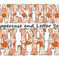 Retro smiley face Doodle Letters Western Alphabet, orange star Alphabet PNG, Entire Doodle Alphabet Uppercase and Numbers PNG