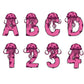 Jelly fish Doodle Letters, Jellyfish Alphabet, Fish Alphabet PNG, Entire Doodle Alphabet Uppercase Lowercase Numbers PNG