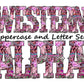 Pink leopard print Doodle Letters Western Alphabet, Pink floral Alphabet PNG, Entire Doodle Alphabet Uppercase and Numbers PNG