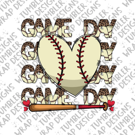 Baseball love heart Sublimation PNG Design, Game day Digital Download PNG File, Commercial Use