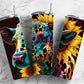 Rainbow cow 20oz Sublimation Tumbler Designs, Sunflower floral 9.2 x 8.3” Straight Skinny Tumbler Wrap PNG