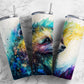 Echidna Wave 20oz Sublimation Tumbler Designs, Water Color 9.2 x 8.3” Straight Skinny Tumbler, Tumbler Wrap PNG