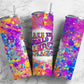 Rainbow Paint 20oz Sublimation Tumbler Designs, Hippie Make the World A Kinder Place 9.2 x 8.3” Straight Skinny Tumbler PNG