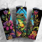 Stained Glass frog 20oz Sublimation Tumbler Designs, Rainbow Neon 9.2 x 8.3” Straight Skinny Tumbler Wrap