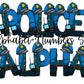 Police Doodle Letters Alphabet with Uppercase and Numbers PNG, Alphabet PNG Digital Download PNG