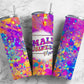 Colorful paint splatter 20oz Sublimation Tumbler Designs, Small business 9.2 x 8.3” Straight Skinny Tumbler Wrap PNG