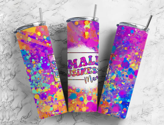 Colorful paint splatter 20oz Sublimation Tumbler Designs, Small business 9.2 x 8.3” Straight Skinny Tumbler Wrap PNG