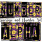 Purple Leopard Number Plate Alphabet Uppercase Numbers PNG, Sunflower Alphabet PNG Digital Download