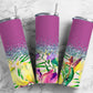 Retro Petals 20oz Sublimation Tumbler Designs, Iridescent Glitter Purple 9.2 x 8.3” Straight Skinny Tumbler Wrap PNG