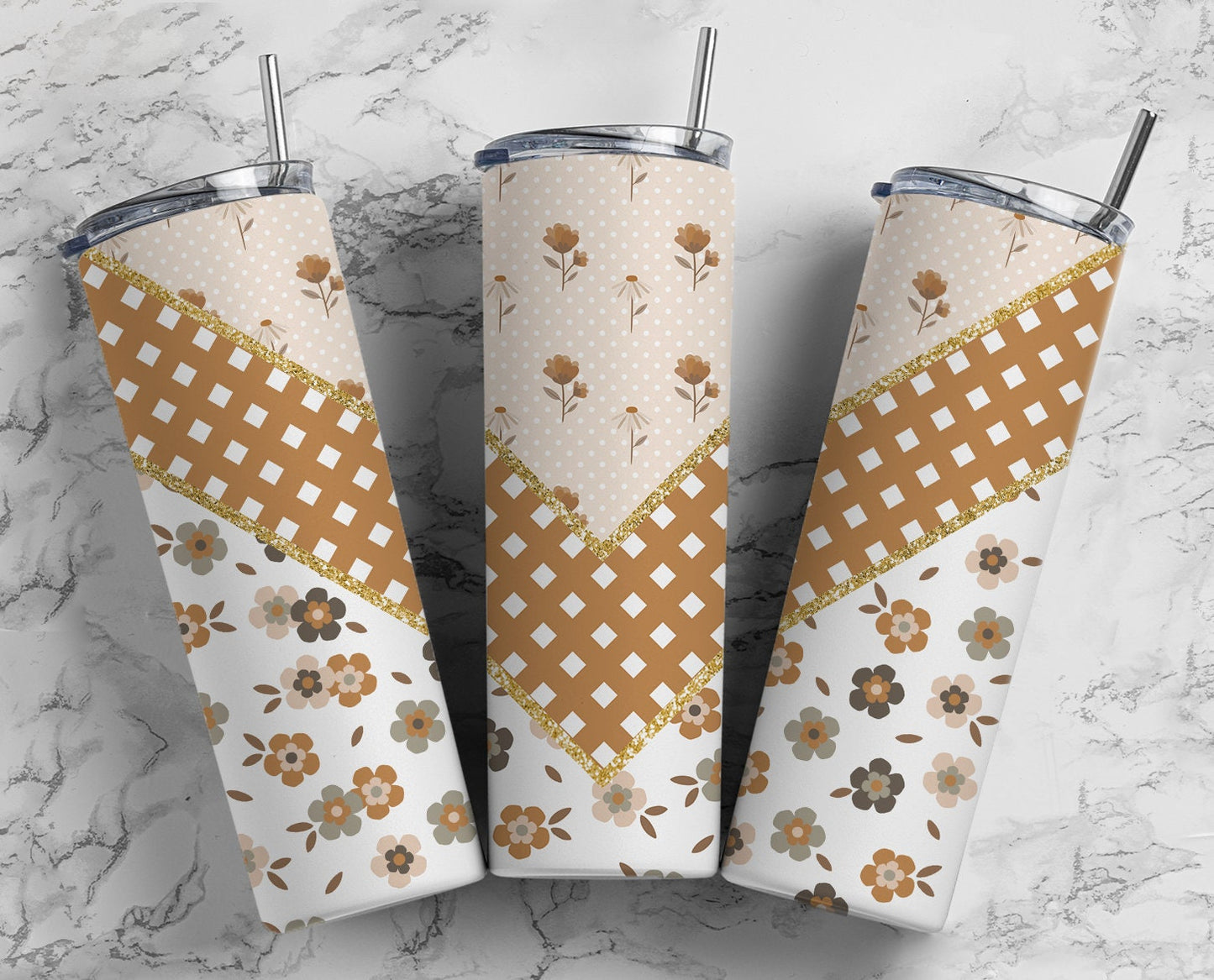 Aesthetic Retro 20oz Sublimation Tumbler Designs, Retro Flower V Split 9.2 x 8.3” Straight Skinny Tumbler Wrap PNG 30