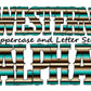 Striped serape Doodle Letters Western Alphabet, Blue and brown Alphabet PNG, Entire Doodle Alphabet Uppercase and Numbers PNG