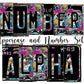 Beach Pattern Number Plate Alphabet Uppercase Numbers PNG, Magenta Pink Alphabet PNG Digital Download