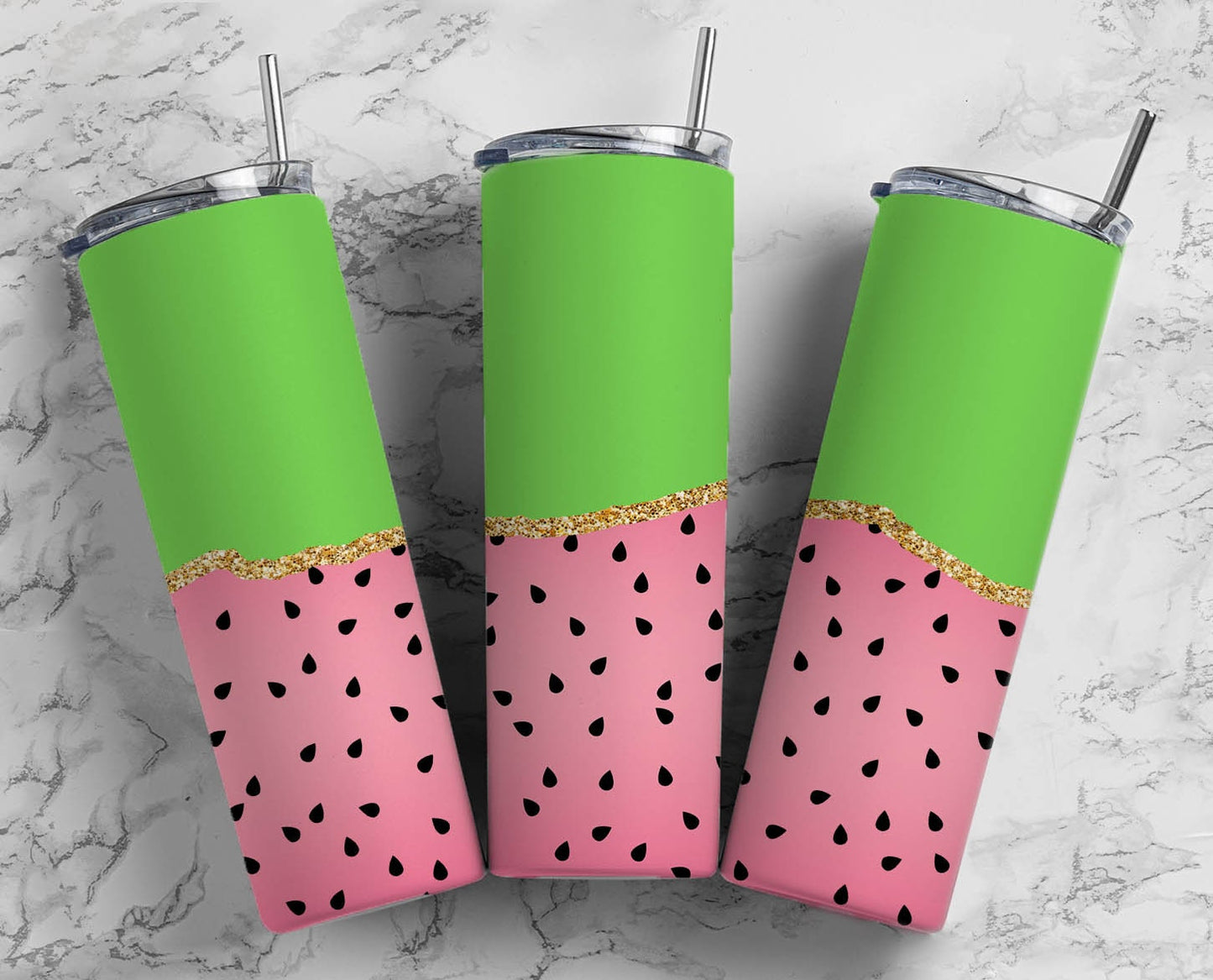 Watermelon 20oz Sublimation Tumbler Designs, Summer Fruit 9.2 x 8.3” Straight Skinny Tumbler Wrap 6