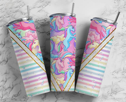 Rainbow Unicorn 20oz Sublimation Tumbler Designs, Pastel Girl 9.2 x 8.3” Straight Skinny Tumbler Wrap (2023-04-18 12.00.02)